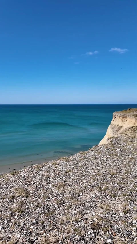 View From Atop Lonstrup Klint Cliff Battling Years of Erosion Stock Footage 344823794