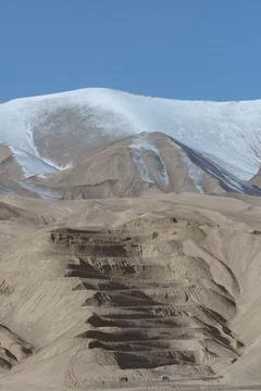 View of the attraction named "Pan Long Ancient Road" in Tashkurgan, Xinjiang, Stock Photos