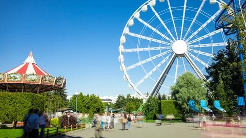 View of a attraction park over blue sky. Stock Footage 98416725