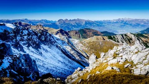 View from Augstenberg, Liechtenstein Stock Photos