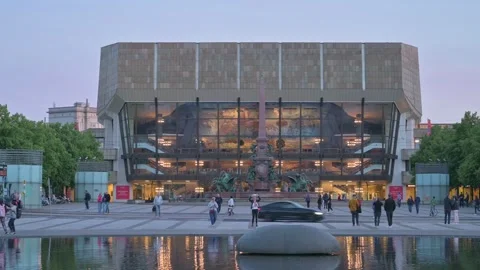 View of Augustusplatz in Leipzig - Germany Video stock 318346313