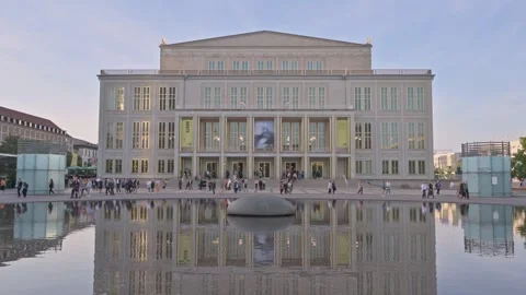 View of Augustusplatz in Leipzig - Germany Stock Footage 318346874