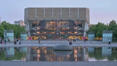View of Augustusplatz in Leipzig - Germany Video stock 318346922