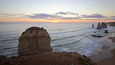 View of Australian Great Ocean Road and twelve apostles at sunse Video stock 73169103