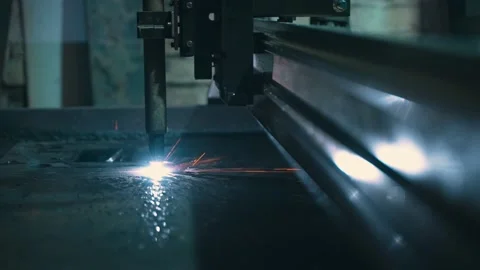 View of the automated plasma metal processing machine. Stock Footage 226331414