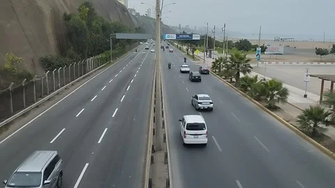 View of autonomous vehicles on the highway in Lima-2 Video stock 242541072
