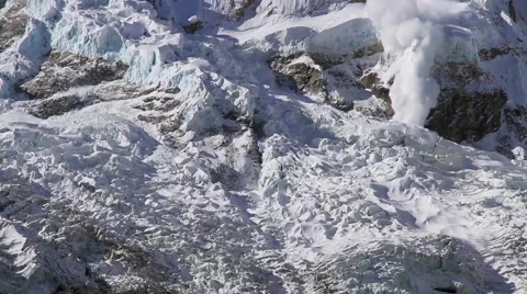 View of avalanche in Andes mountain, Peru Stock Footage