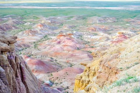 View of Awesome White Stupa in Middle Gobi Stock Photos