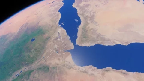View of the Bab el-Mandeb Strait. Red sea, Gulf of Aden Stock Footage 270714932