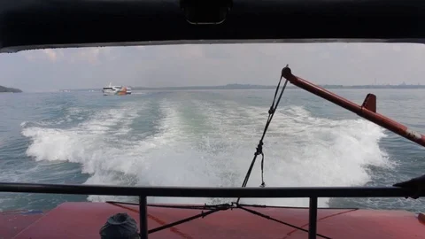 View from back and side for a boat. Stock Footage 111469720