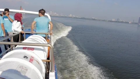 View from back and side for a boat. Stock Footage 111469895