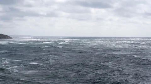 View from back of cruise ship in atlantic ocean. Stock Footage 117568860