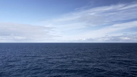View from back of cruise ship in atlantic ocean. Stock Footage 117569152
