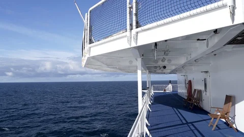 View from back of cruise ship in atlantic ocean. Stock Footage 117569414