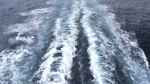 View from back of cruise ship in atlantic ocean. Stock Footage 123692017