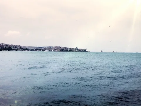 A view from the back grotto of the bosphorus in istanbul 스톡 동영상 80638772