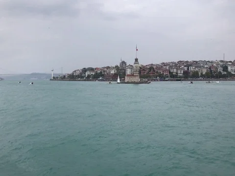 A view from the back grotto of the bosphorus in istanbul 스톡 동영상 80639020