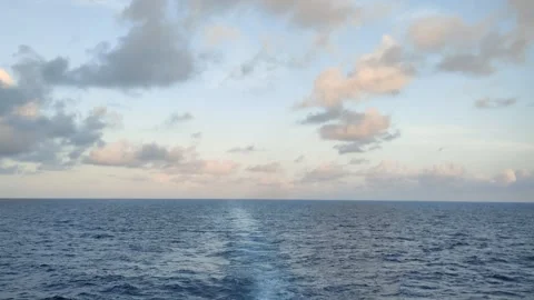 The view from the back of the passenger ship. Stock Footage 311489828