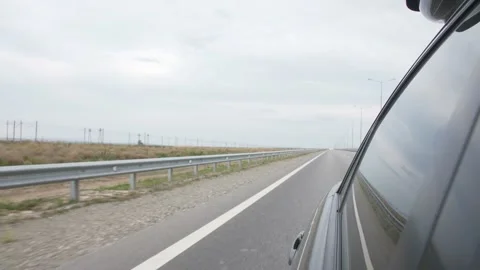 View back while driving on the track on the car Stock Footage 132173682