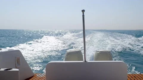 View from back of yacht in Red Sea, Egypt Stock Footage 332305280