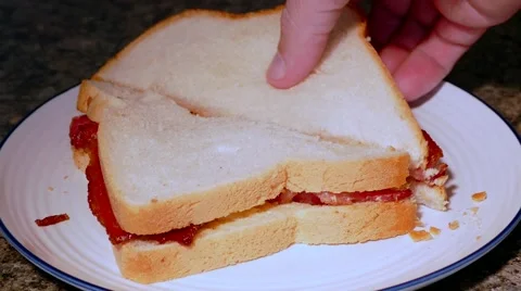 View of Bacon sandwich Stock Footage 56612109