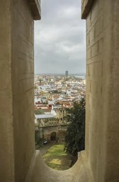 View of Badajoz from Santa Maria Tower battlement. The highest point in the c Stock Photos
