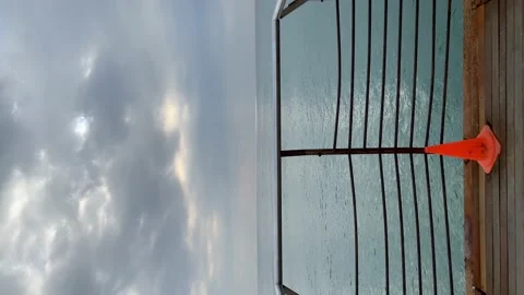 View of Badalona beach from pier Stock Footage 173234217