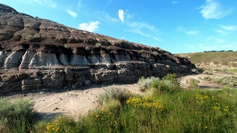 View of badlands landscape Stock Footage 244690745