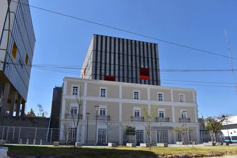 View of the Baeza house in the creative digital city in Guadalajara downtown Stock Photos