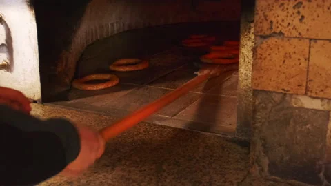 View of baking bagel in oven. Stock Footage 209626529