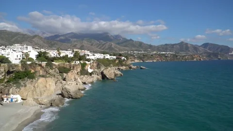 View from Balcon de Europa in Nerja, Spain Stock Footage 82548604