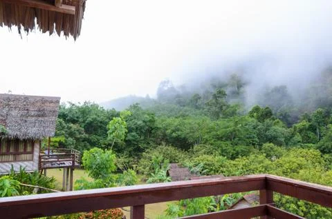 View from balcony of a cabin Foto stock