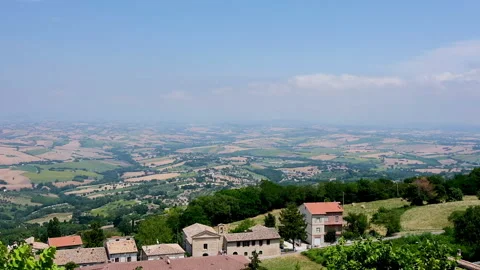 View of the Balcony of the Marche in the city of Cingoli in the Marche region, i Stock Footage 135860736