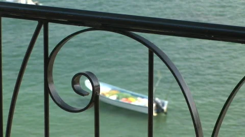 View from a balcony overlooking the ocean in Mexico Stock Footage 573894