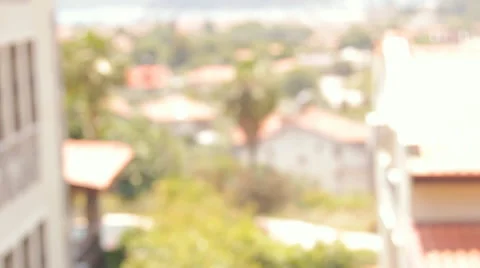 The view from the balcony at the resort Stock Footage 43673349