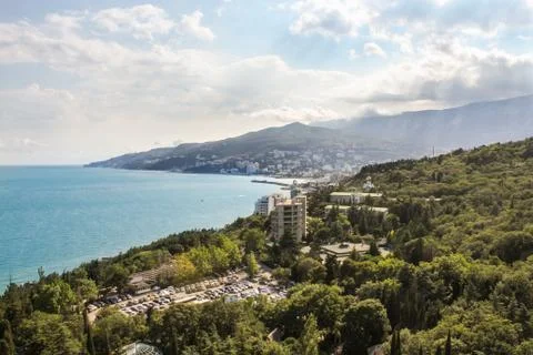 View from the balcony to Yalta. Stock Photos