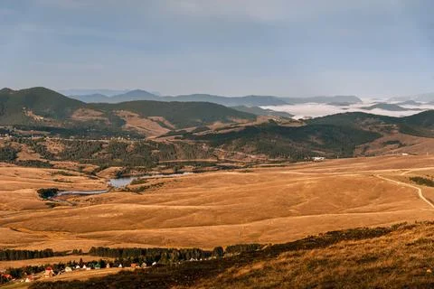 View of Balkans Mountain Range at Sunrise in Zlatibor Stock Photos