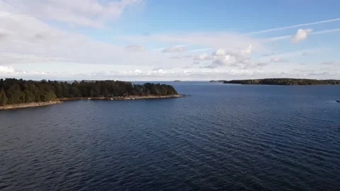 View of the Baltic North Sea from the deck of the ferry that goes from Finland Stock Footage 221274789