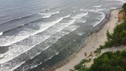 View of the baltic sea coast Vídeo Stock 157374045