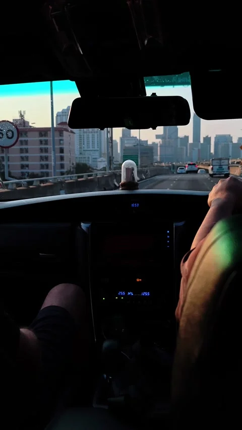 View of Bangkok through the car window. Video stock 309985177
