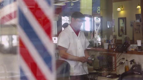 View of barber inside shop Stock-Footage 67347735