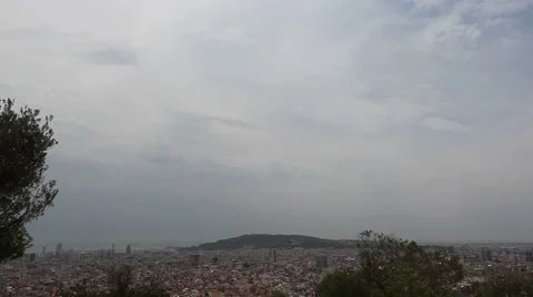 View of Barcelona from Park Guell Stock Footage 66512368