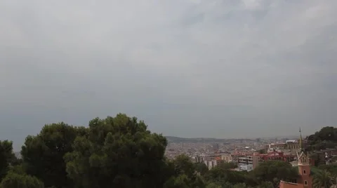 View of Barcelona from Park Guell Stock Footage 66512398