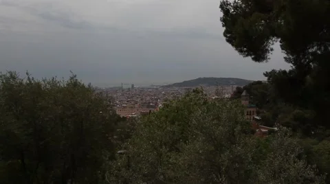 View of Barcelona from Park Guell Stock Footage 66512423