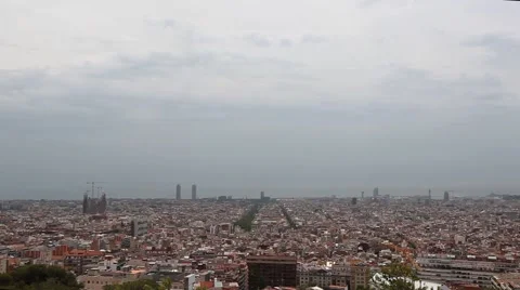View of Barcelona from Park Guell Stock Footage 66512471