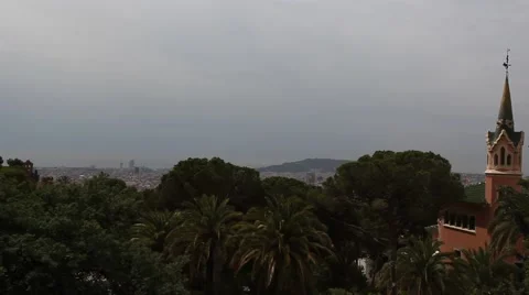 View of Barcelona from Park Guell Stock Footage 66513791