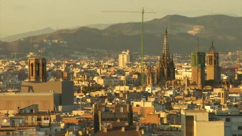 View of Barcelona, Spain Stock Footage 154405080