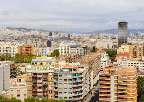 View of Barcelona from the top Stock Photos