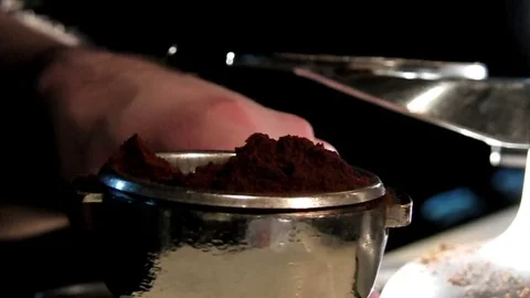View of barista grinding coffee Stock Footage 72802499