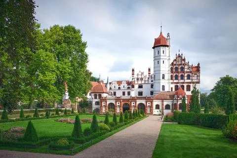 View of Basedow Castle on a summer day Foto stock